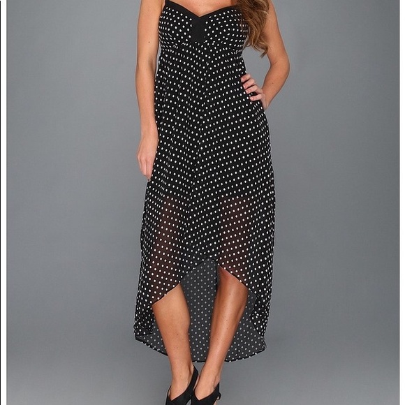 NWT BCBG High Low Polka Dot Dress - Picture 2 of 7